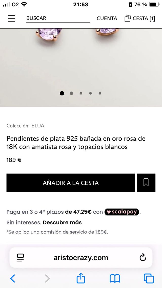 Pendientes Aristocrazy Oro y Rosa