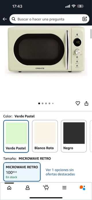 Microondas CREATE Retro Grill Digital