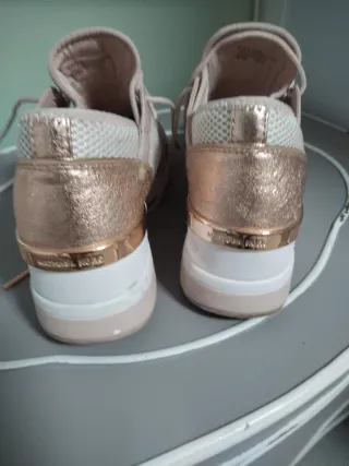 Zapatillas deportivas mujer rosa y rosa metálico