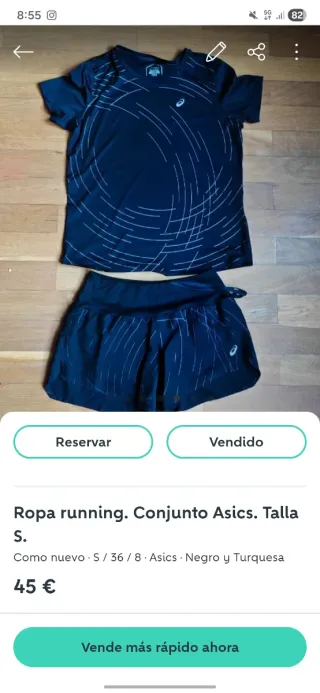 Conjunto deportivo Asics negro talla S