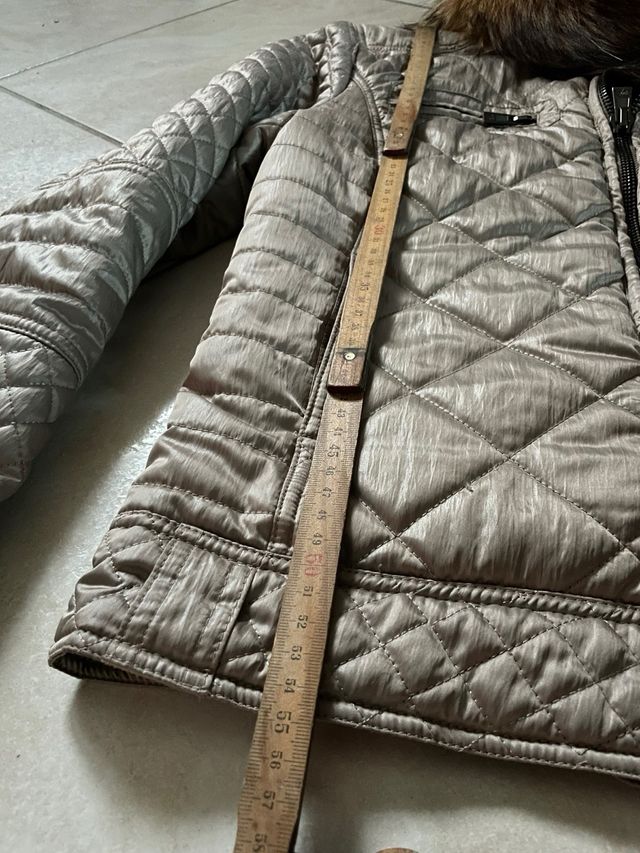 Giubbotto donna grigio con pelliccia