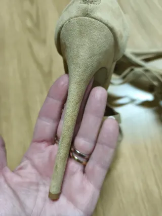 Zapatos de tacón beige con plataforma, usado 1dia