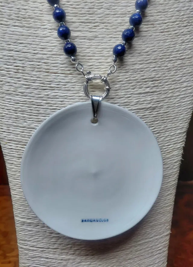 Colgante Sargadelos y collar jade y plata