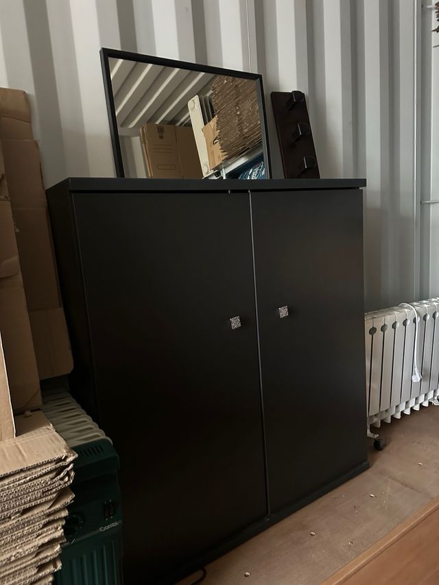 Mueble de Almacenamiento Gris y Marrón