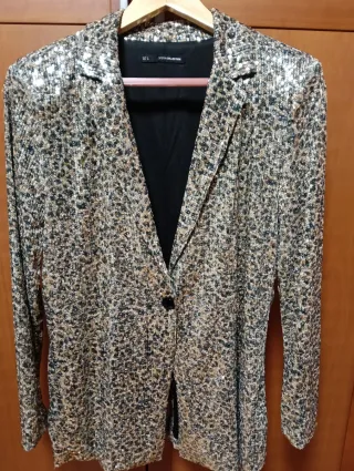 Americana Lentejuelas Doradas Talla L