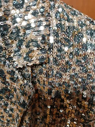 Americana Lentejuelas Doradas Talla L