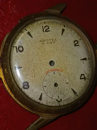 ARISTEX reloj pulsera antiguo cuerda 15 RUBIES