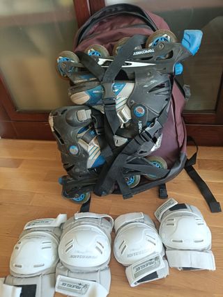 Patines 34-37+mochila+proteccion