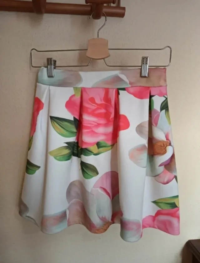 Falda estampada floral talla única
