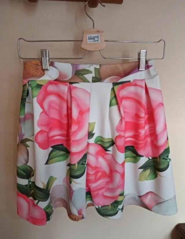 Falda estampada floral talla única