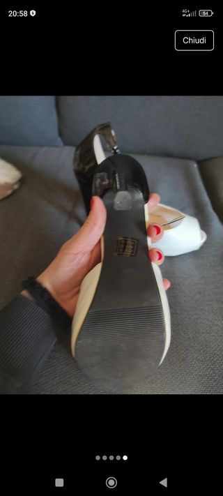 Sandali tacco bianco e nero taglia 37