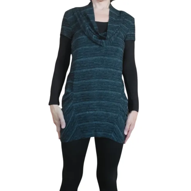 Maglione grigio e nero combinato