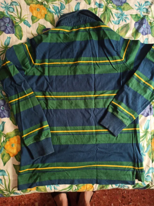 Polo Thomas Burberry Verde Manga Larga Talla M