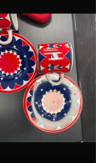 Moka Bialetti Rossa Kit 2 Tazzine e Piattini