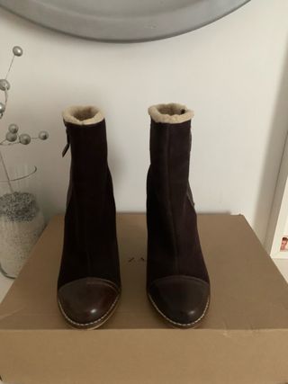 Botines Mango Marrones Talla 38