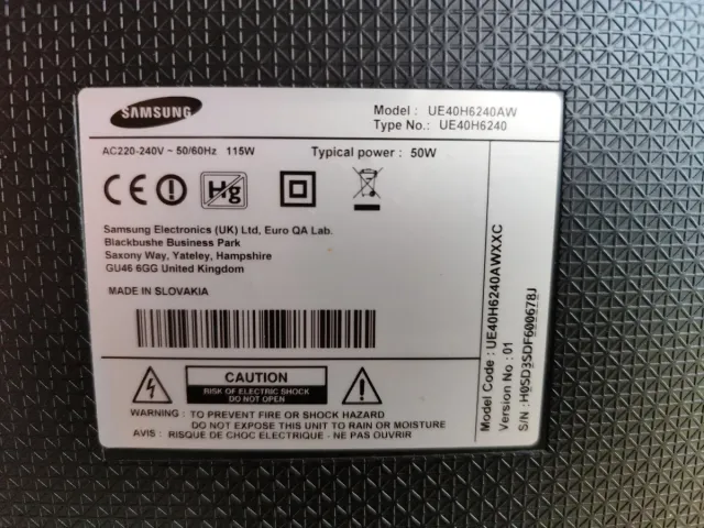 Samsung TV 40" UE40H6240AW ⚠️PARA REPARAR O PIEZAS