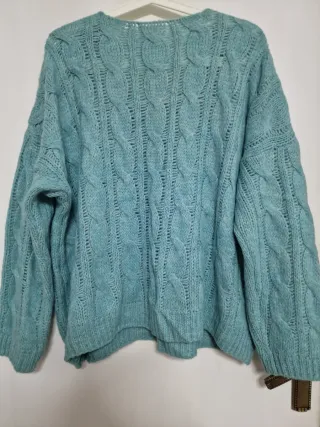 Jersey de lana verde azulado