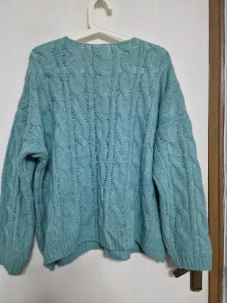 Jersey de lana verde azulado