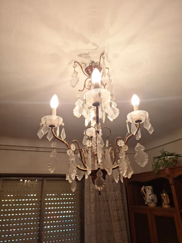 Lámpara araña clásica de techo cristal
