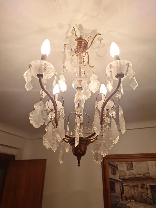 Lámpara araña clásica de techo cristal