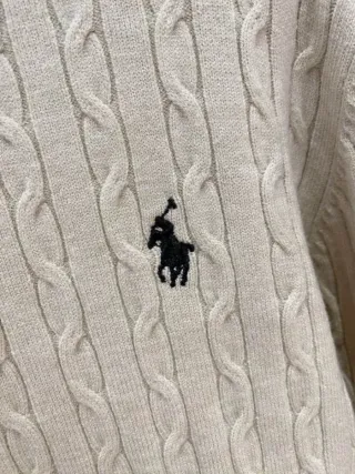 Jersey Ralph Lauren Cable Knit Beige Talla M