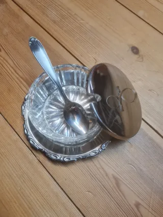 Set Tavola Vintage Vetro e Metallo