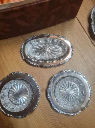 Set Tavola Vintage Vetro e Metallo