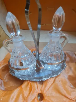 Set Tavola Vintage Vetro e Metallo