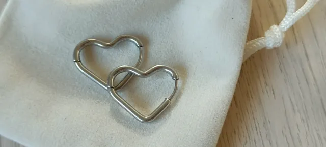 Pendientes Aro Corazón Acero