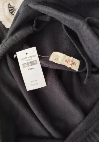 Vestido Sudadera Hollister Flores Negro