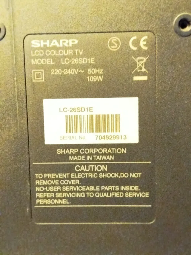Televisor Sharp LC-26SD1E 26 HD Negro