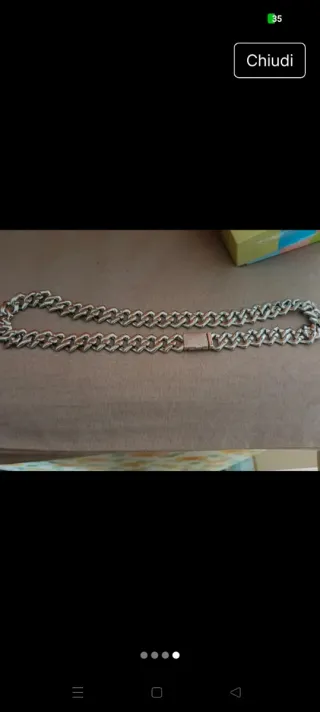 Collana uomo con brillantini blu e bianchi