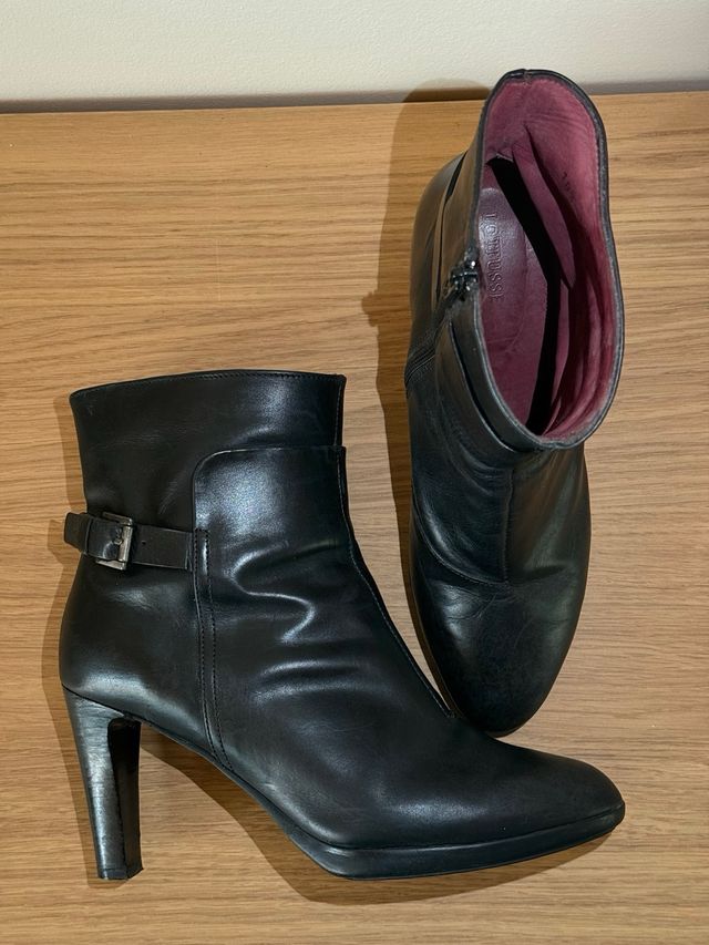 Botines Lotusse Negros Tacón