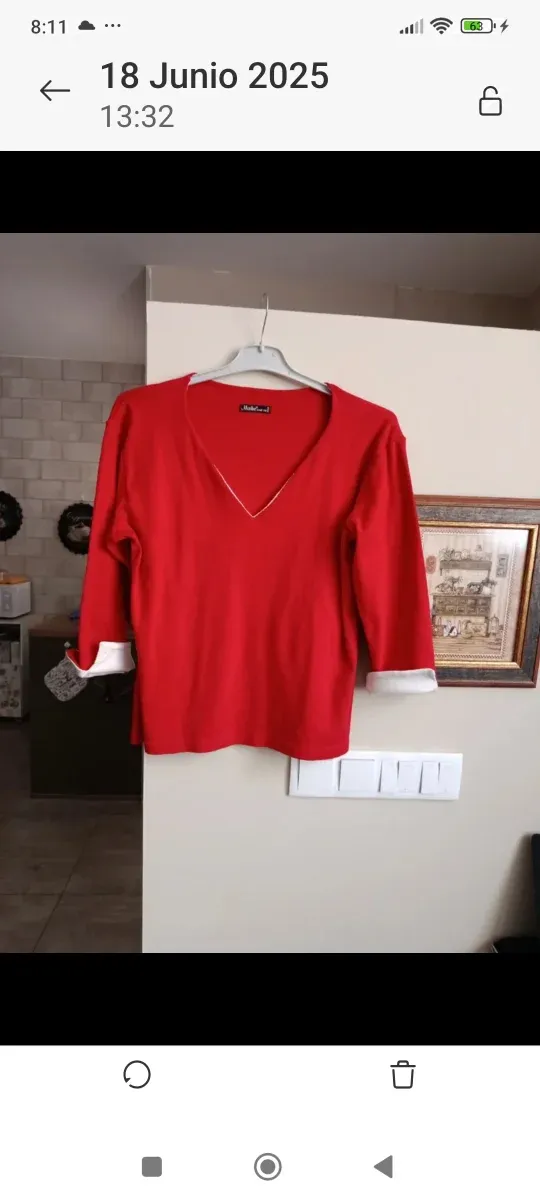 Jersey elástico rojo