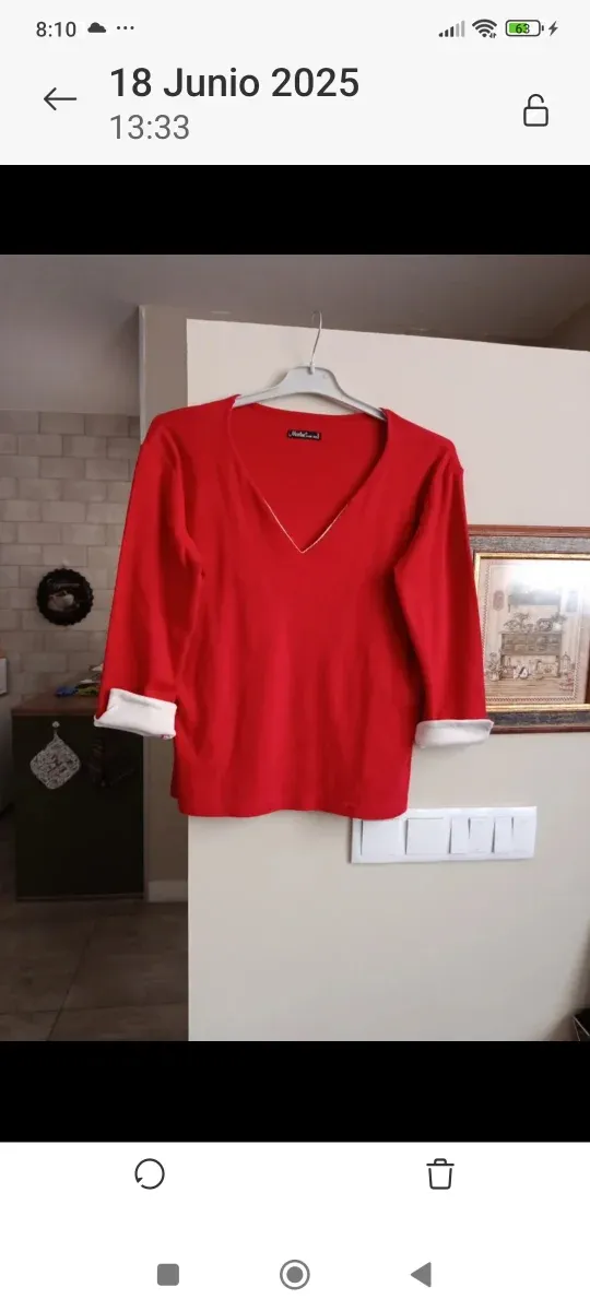 Jersey elástico rojo