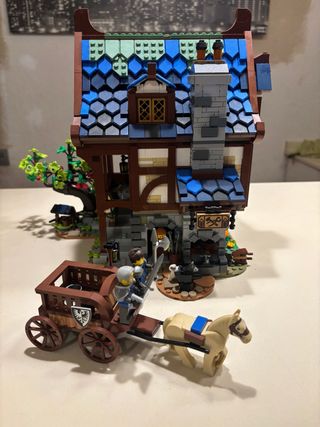 Lego Forgia Medievale con Carro e Cavalieri