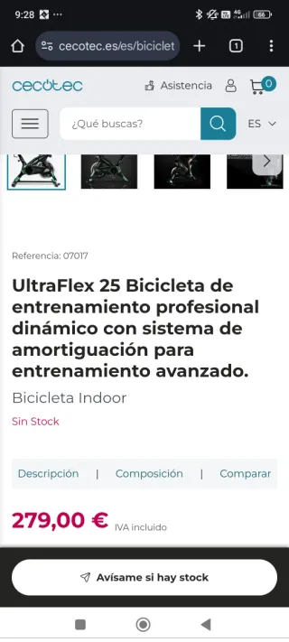 Bici Spinning Profesional Cecotec UltraFlex 25