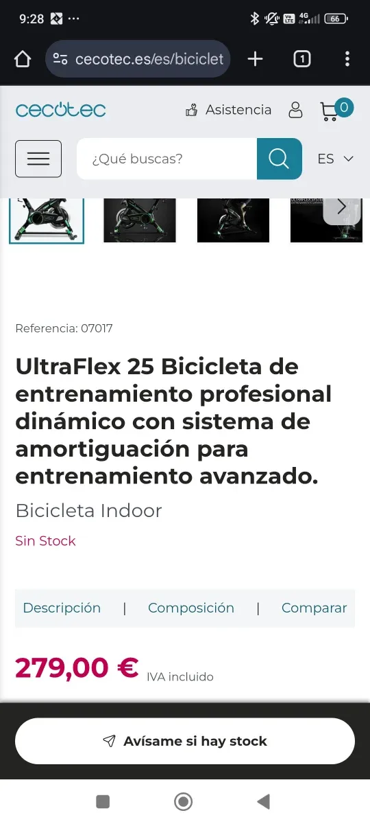 Bici Spinning Profesional Cecotec UltraFlex 25