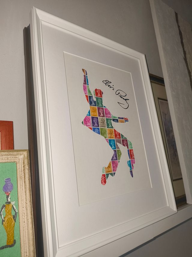 Elvis Presley Quadro Moderno su Veri Francobolli