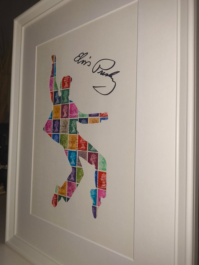 Elvis Presley Quadro Moderno su Veri Francobolli