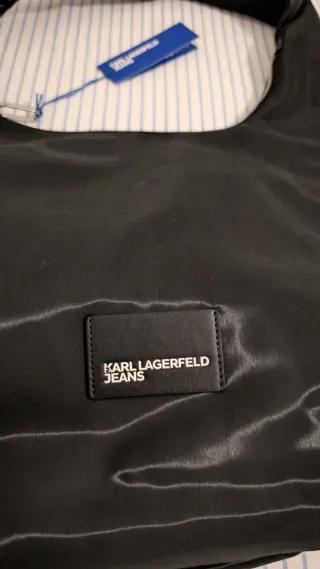 Borsa a spalla Karl Lagerfeld Nylon Hobo Nera