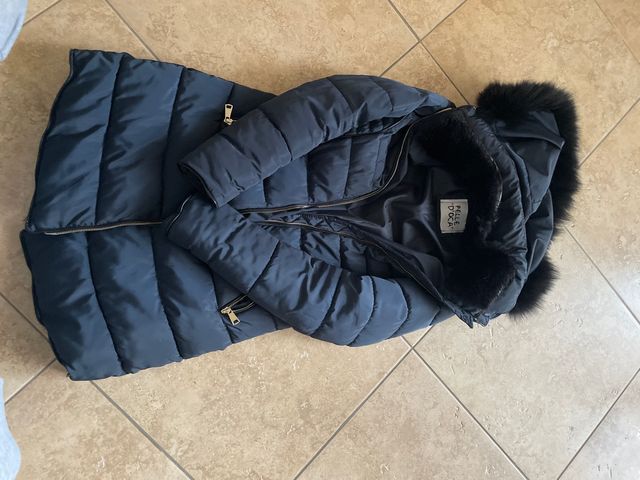 Pelle di d'oca Cappotto Blu