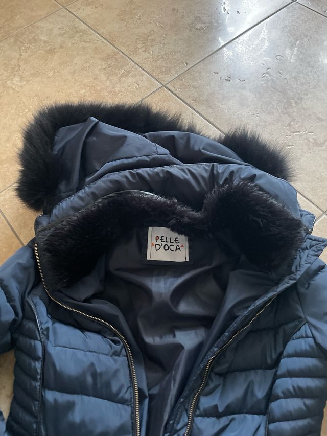 Pelle di d'oca Cappotto Blu