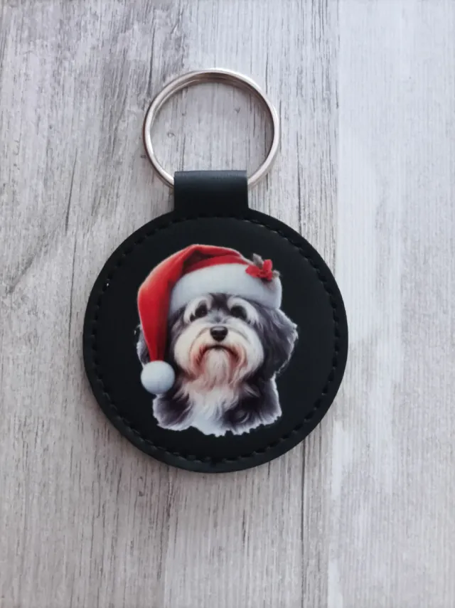 Llavero Bichón Habanero Perro Navidad