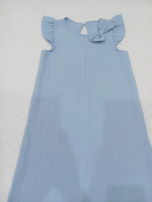 Vestido niña azul con lazo