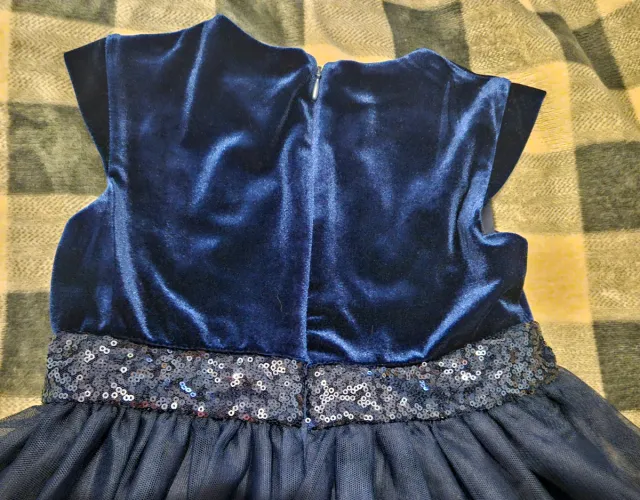 Vestido azul marino niña terciopelo tul