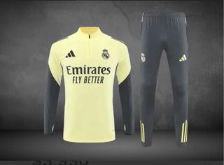 Chándal Real Madrid Adidas Gris/Amarillo