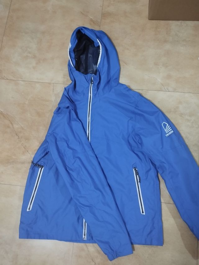 Chaqueta impermeable azul niño 14-15 años