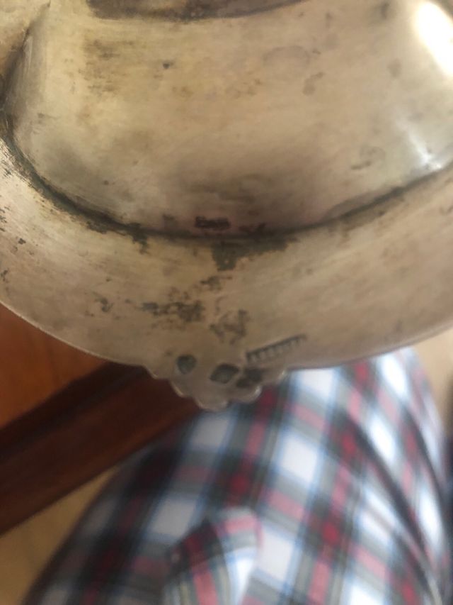 Salsera Antigua de Plata 925  con Plato peso 650gr