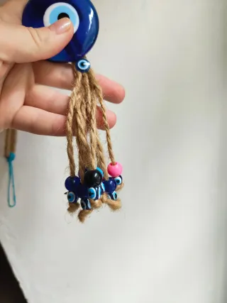 Decorazione Pesce e Occhio Blu Vetro